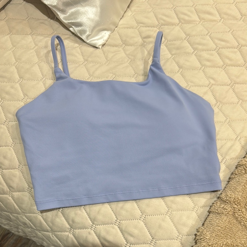 Pink Lily Blue Fitted Crop Camisole